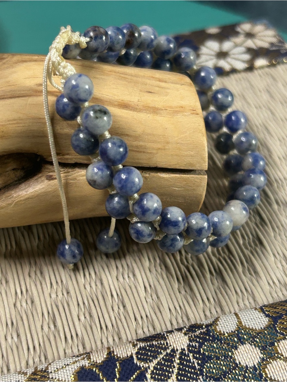 Preloved Handcrafted Blue Sodalite Double Strand Gemstone Bracelet